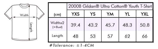 2000B Gildan® Ultra Cotton® Youth T-Shirt | Topprint2000.com