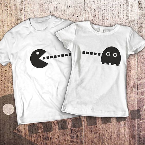 Retro Pac-man Game Couple T-shirts