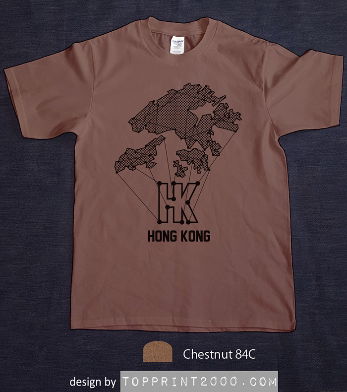 Hong Kong 地圖 - 栗色