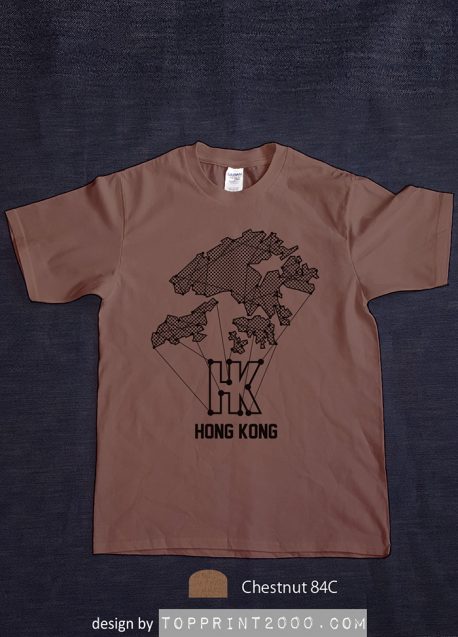 Hong Kong 地圖TEE-啡色