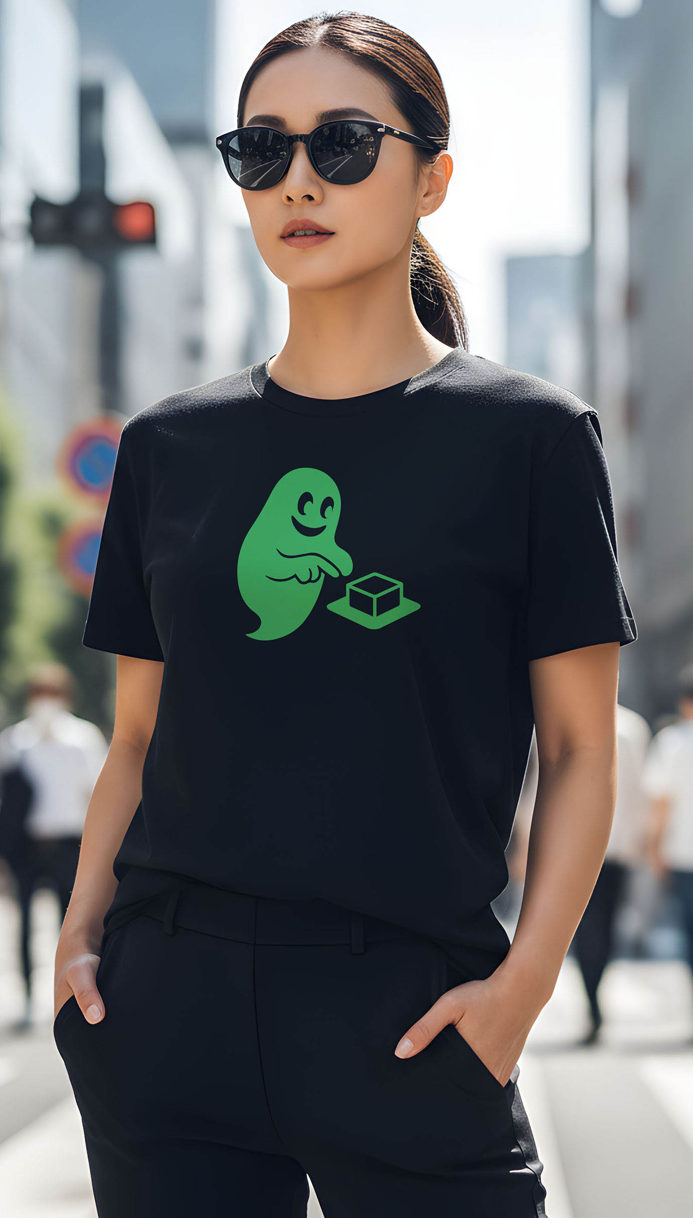 呃鬼食豆腐T-shirt Design - 黑Style B