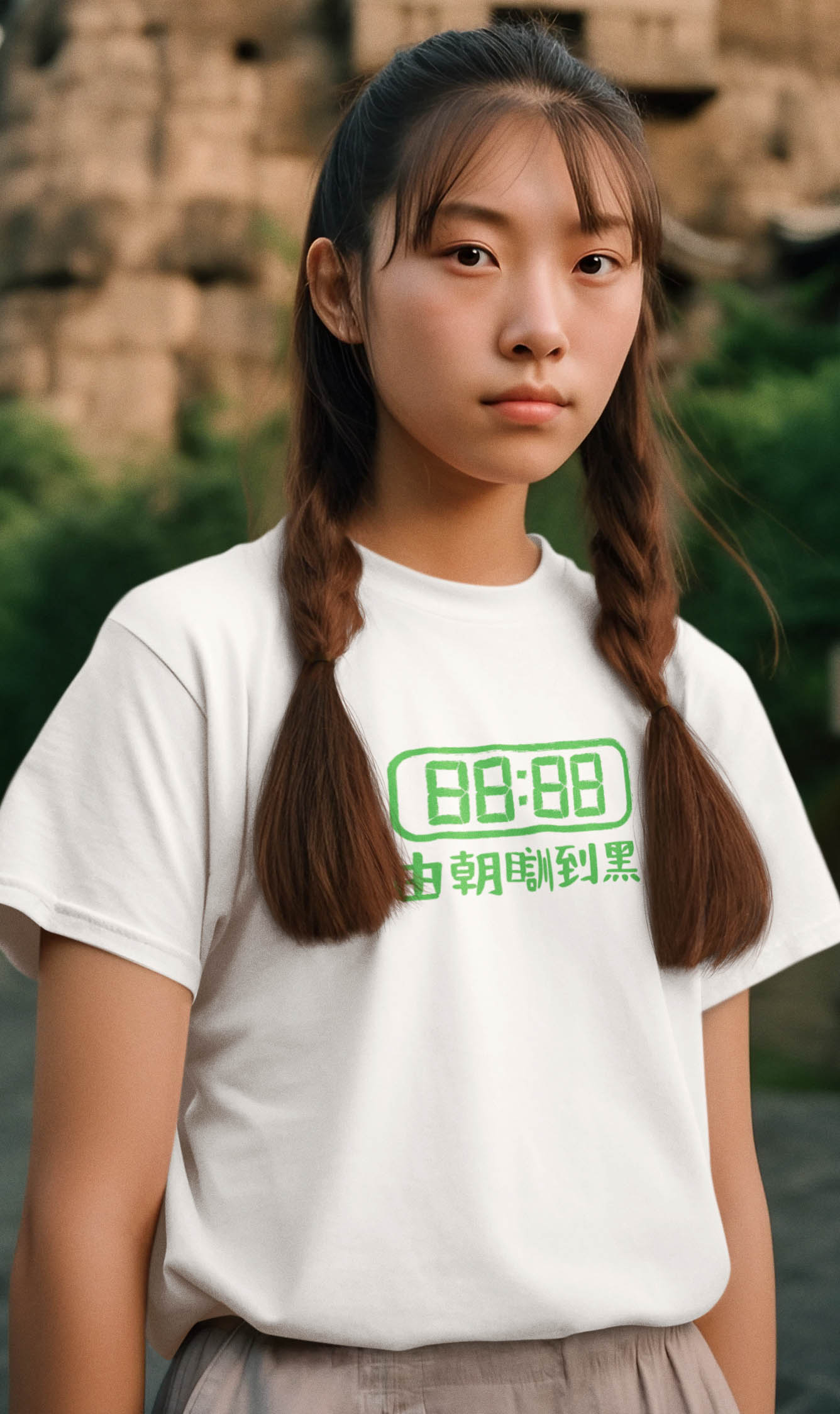 由朝瞓到黑· 鬧鐘 - 白T恤