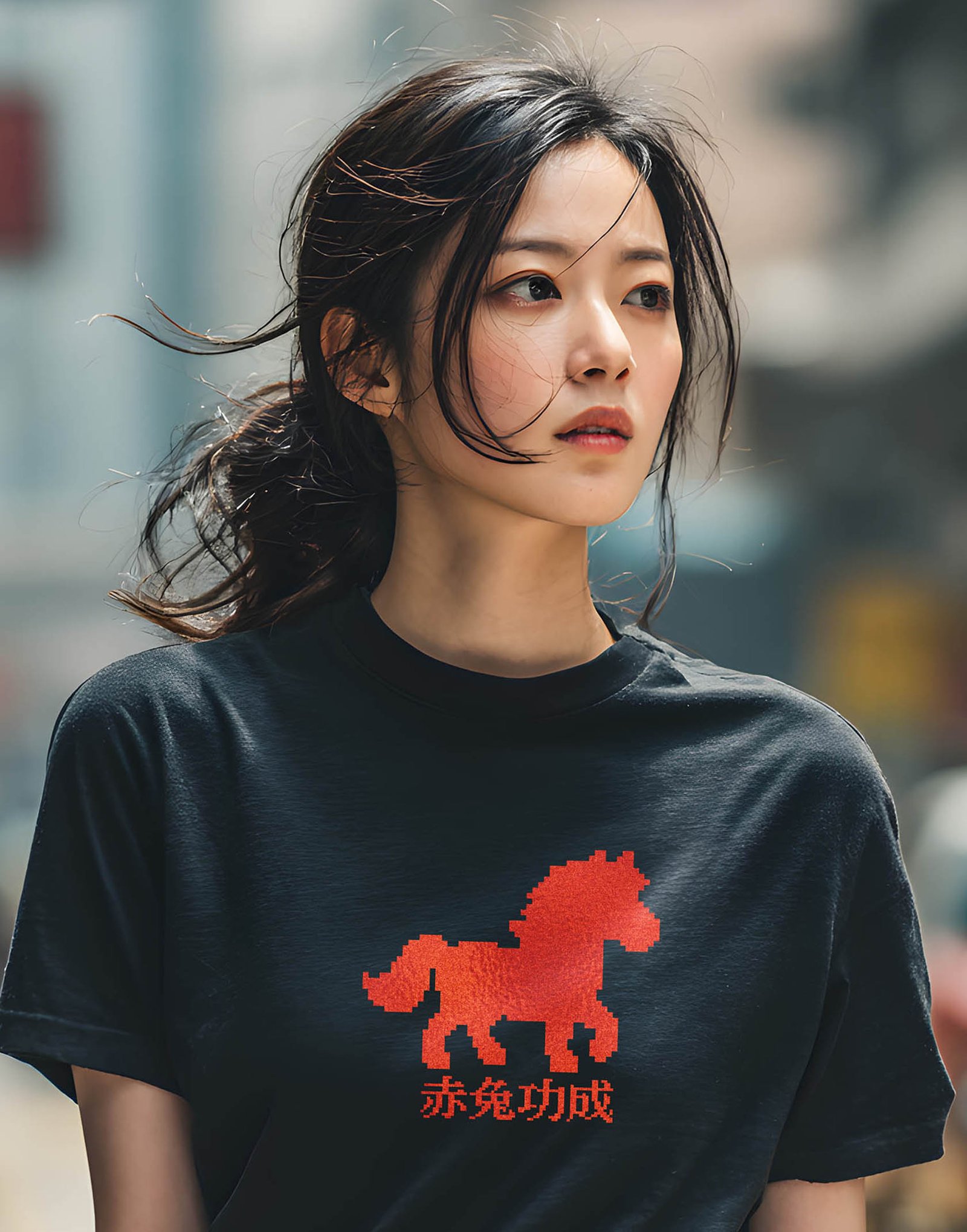 赤兔功成 黑色Tee